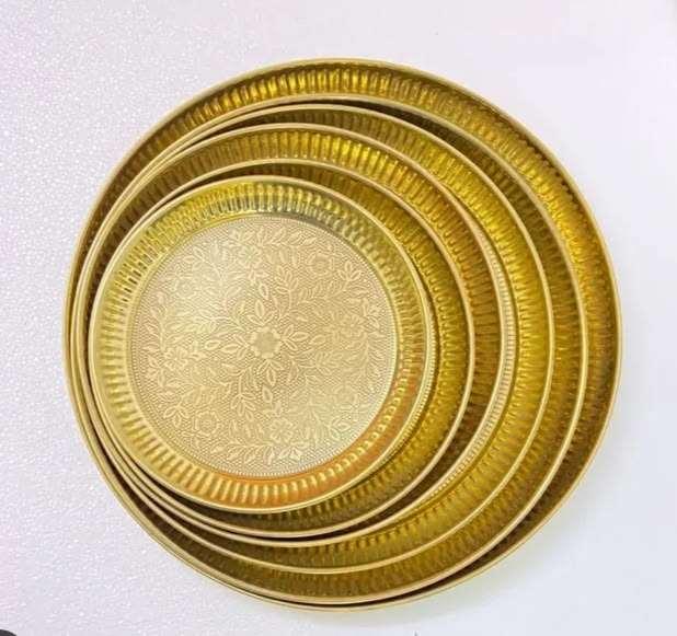 Brass Decorative Tray Set