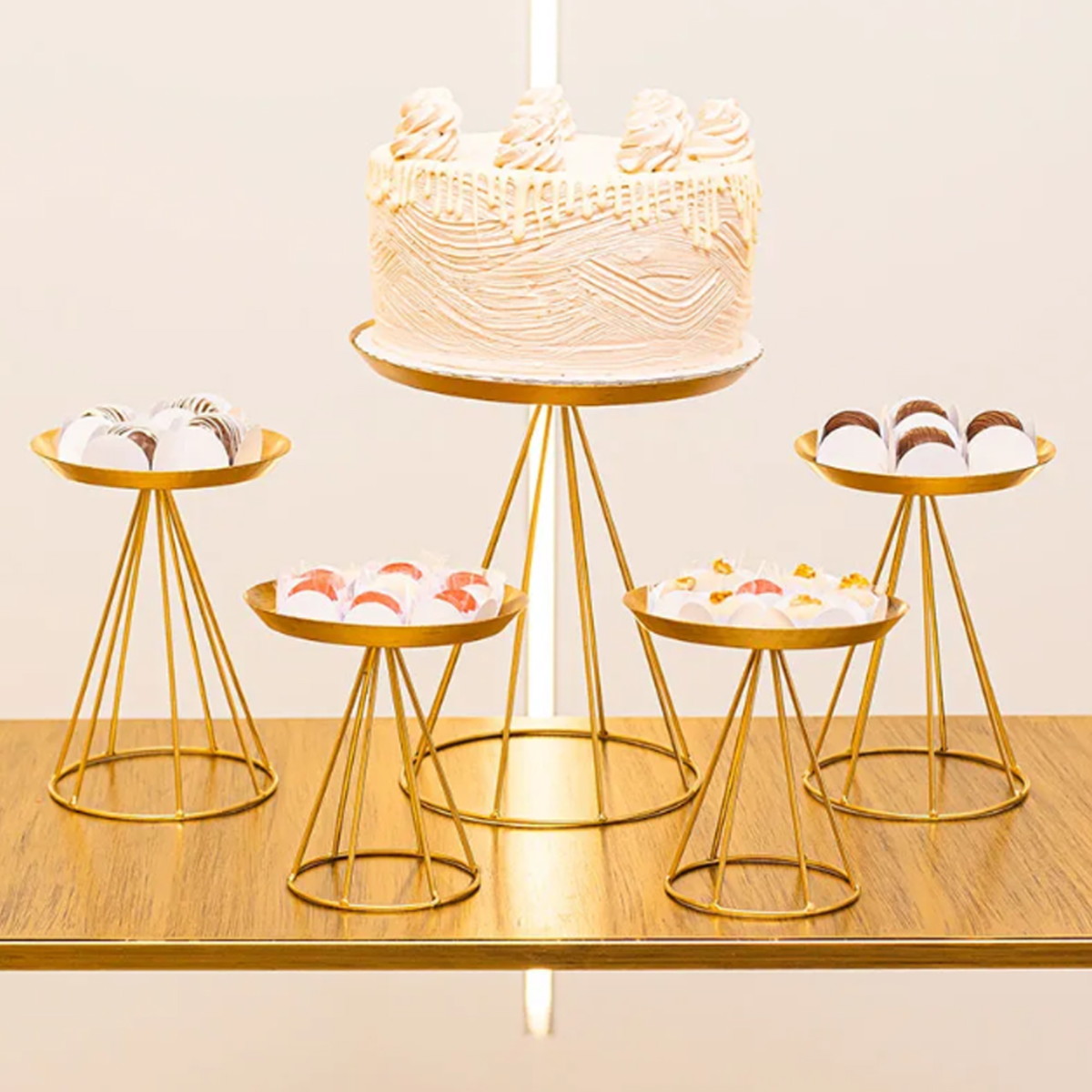 Gold Wire Cake Stand Set