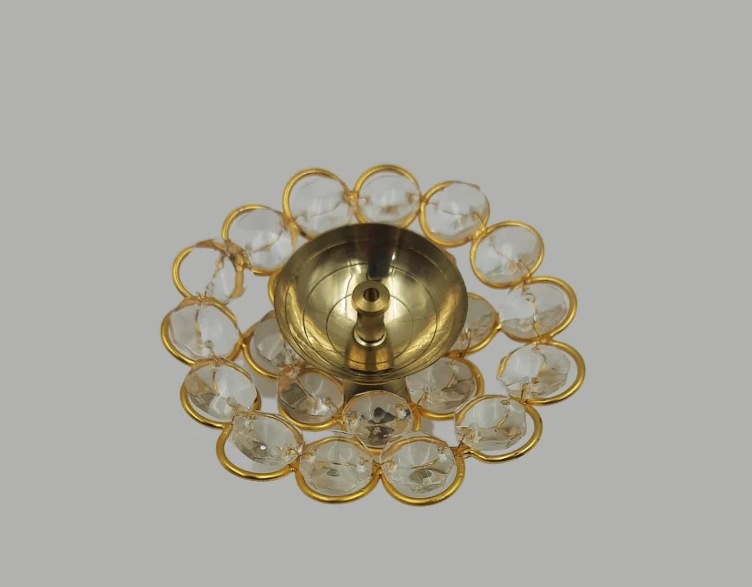 Crystal Brass Pooja Diya