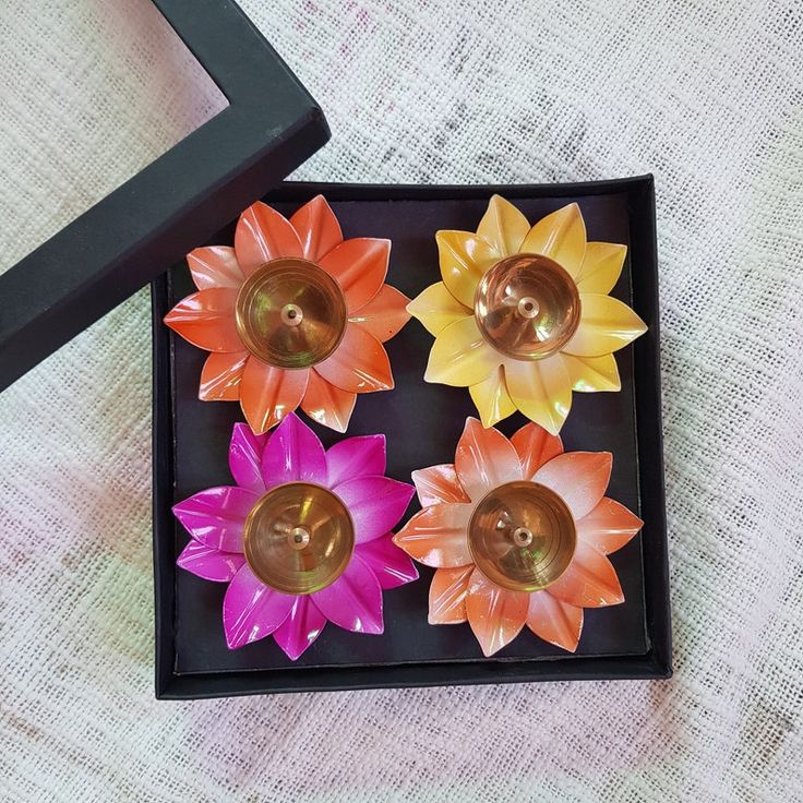 Brass Akhand Diya Set of 4 pcs 