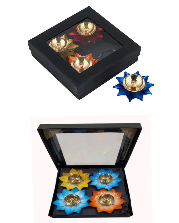 Brass Akhand Diya Set of 4 pcs 