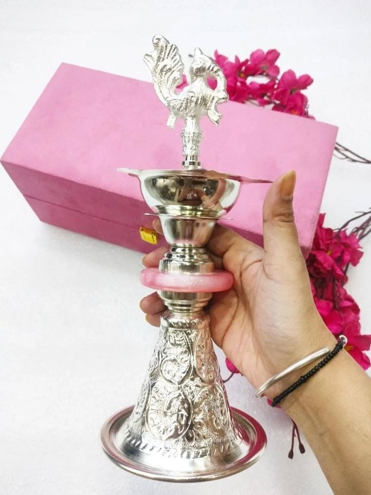 Silver Plated Traditional Peacock Samai 12 Inches