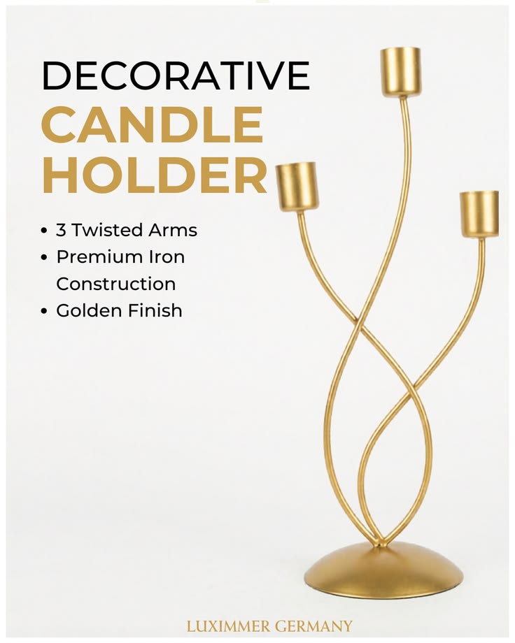 Elegant Gold Candle Holder