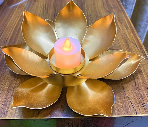 Lotus Shaped Metal Tealight Holder