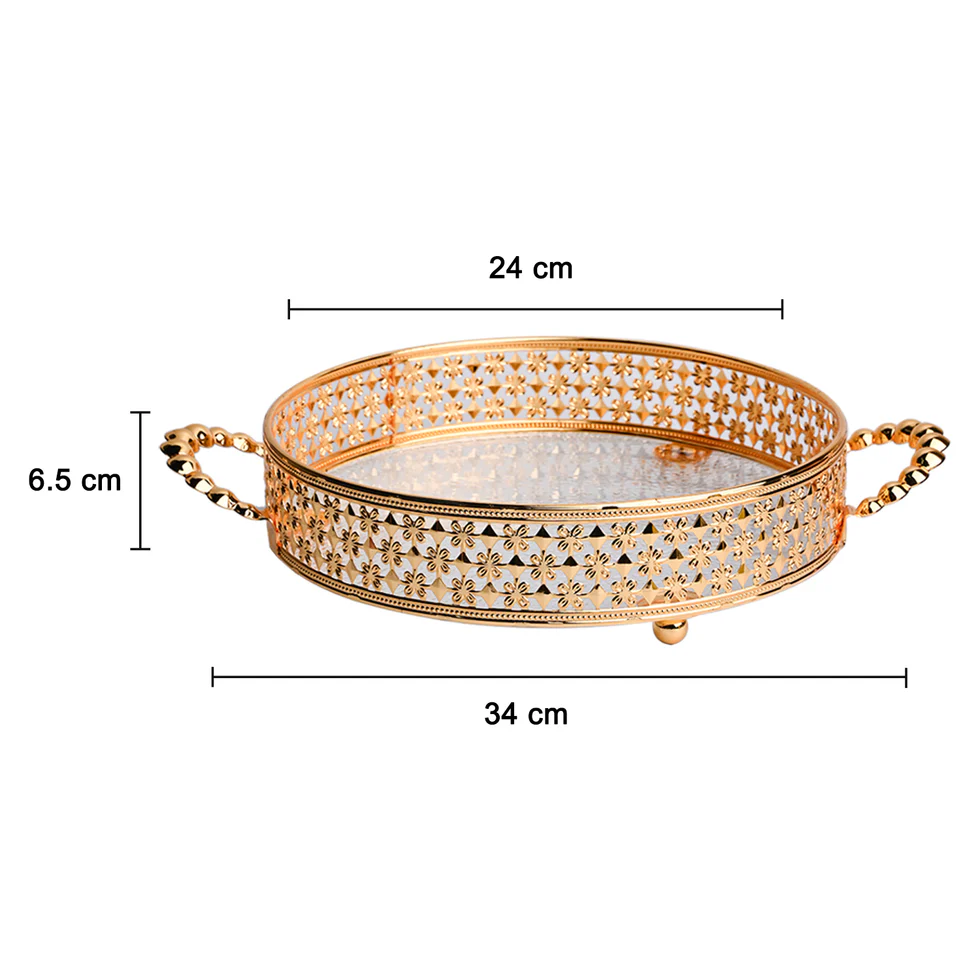 Gold Decorative Serving Tray