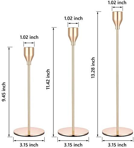Gold Metal Candle Holder Set