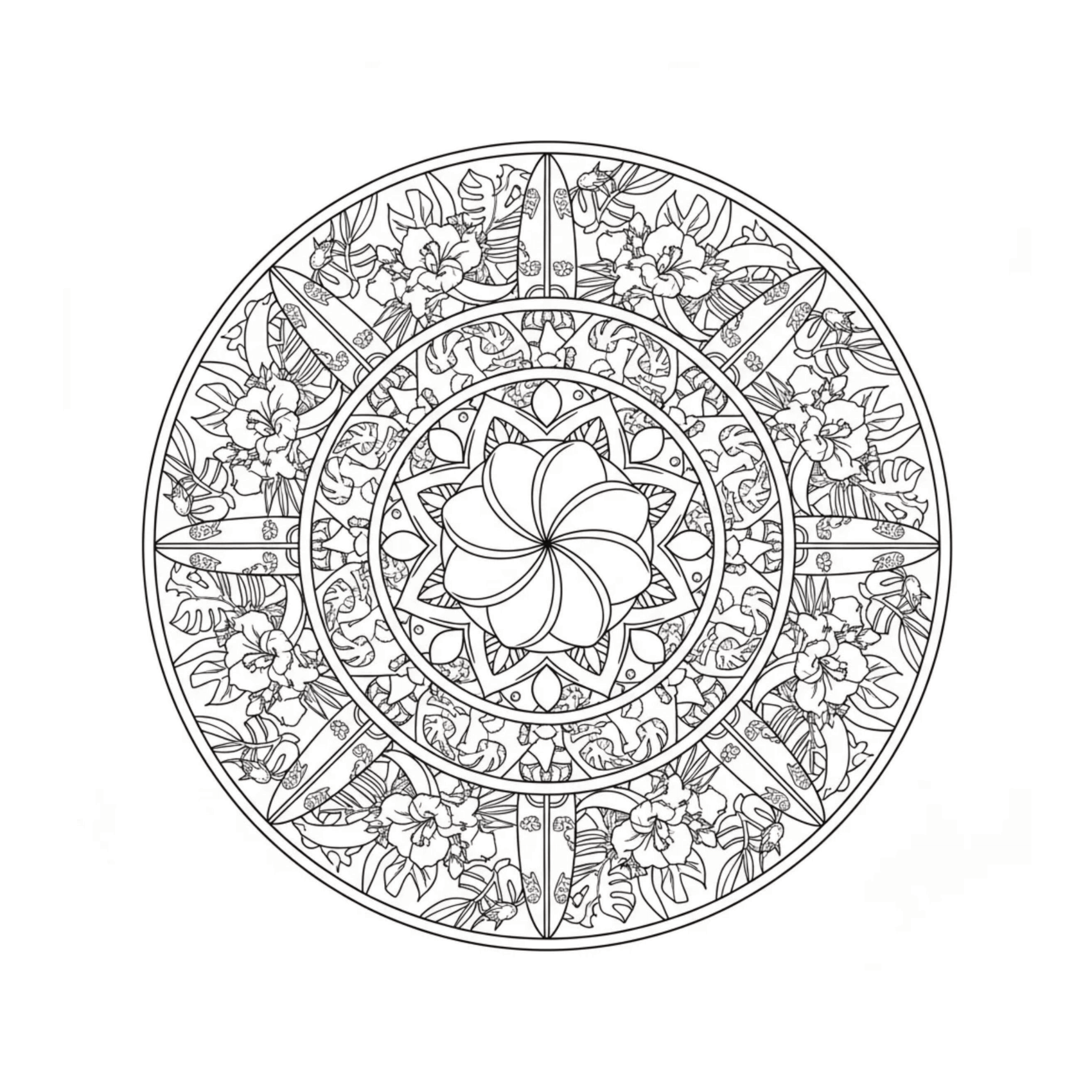 Floral Mandala Coloring Page