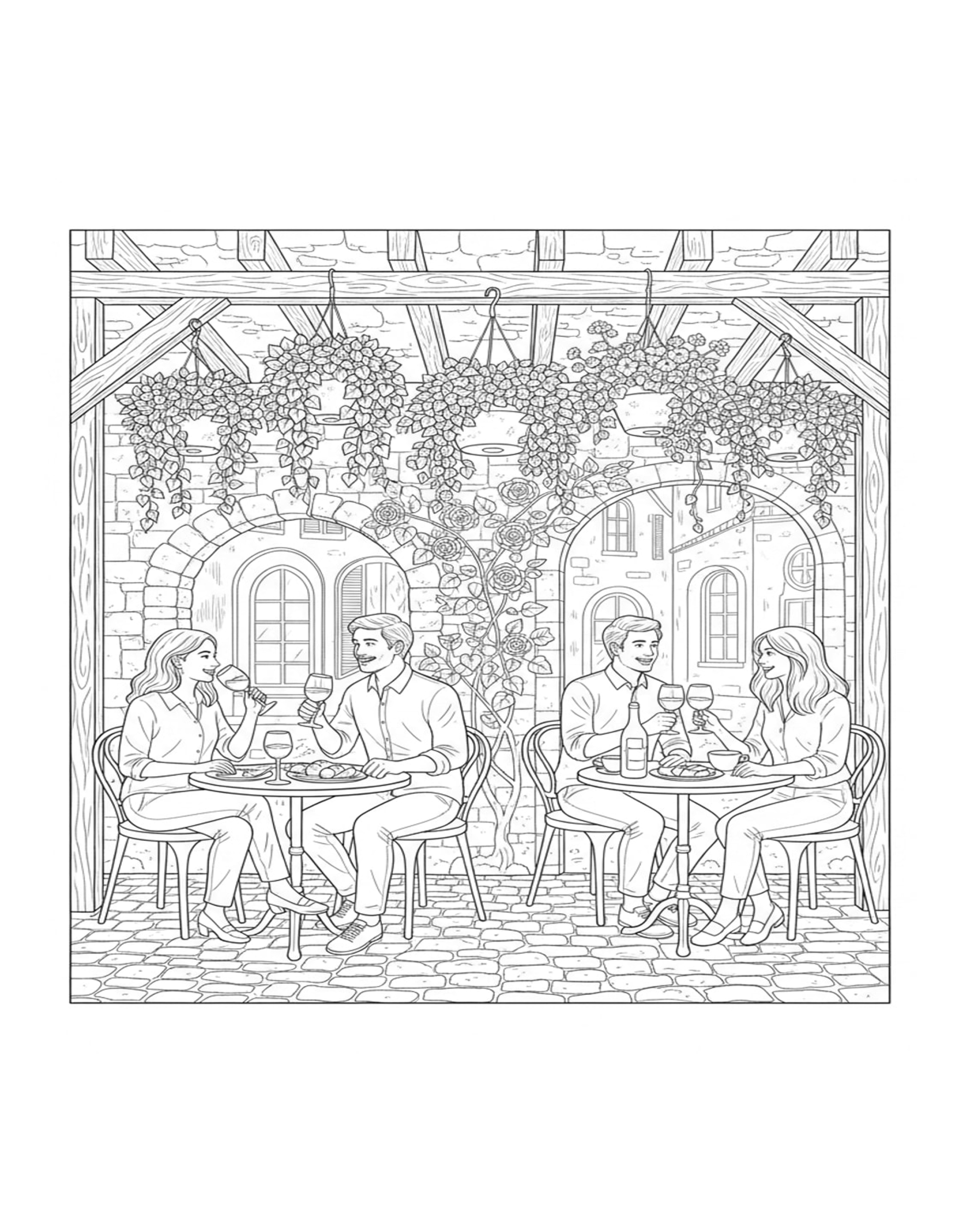 Paris Cafe Coloring Sheet