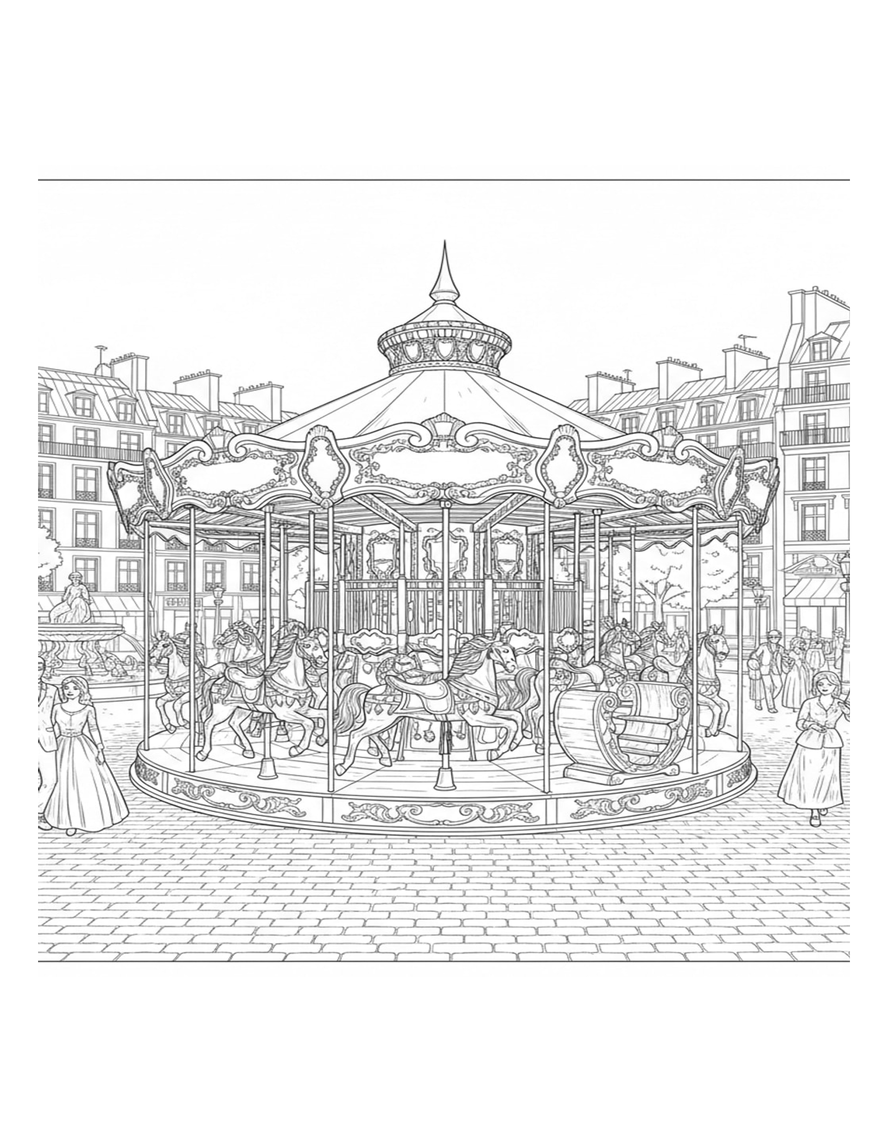 Carousel Coloring Page