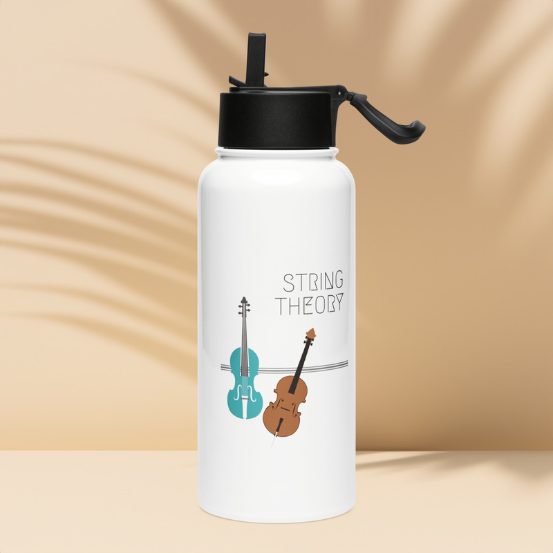 Stainless steel water bottle with a straw lid