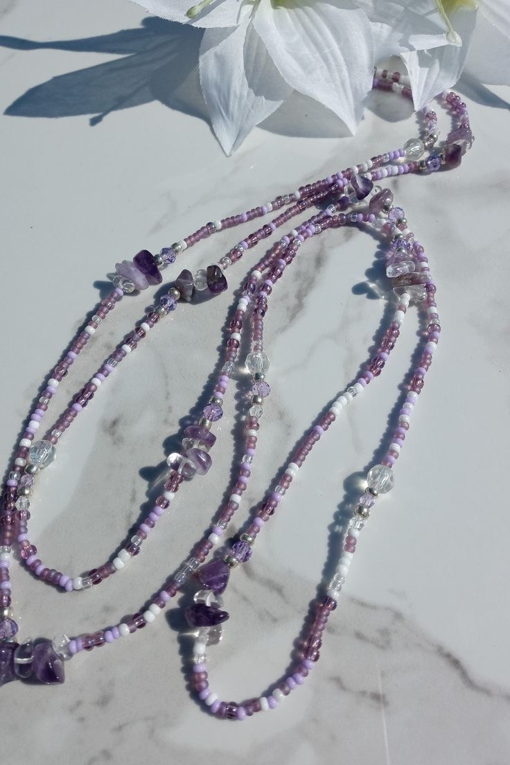 Purple Beaded Waist Bead