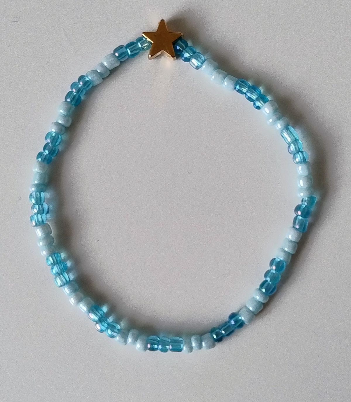 Blue Beaded Seed Bracelet