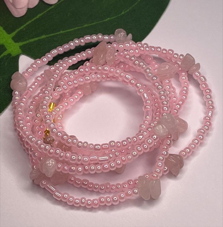 Pink Beaded Waist Bead
