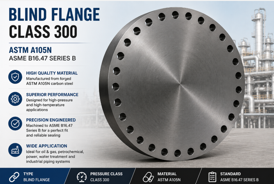 Blind Flange Class 300 – ASTM A105N (ASME B16.47 Series B)