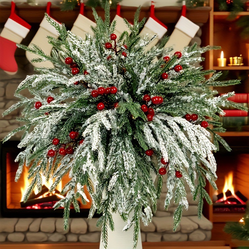 Snow-Frosted Holiday Pine Arrangement