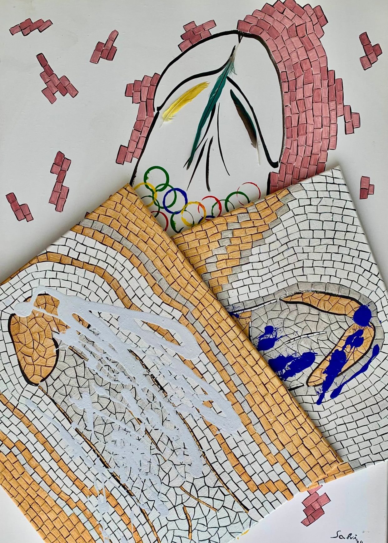 Mosaik-Kunstwerk Set