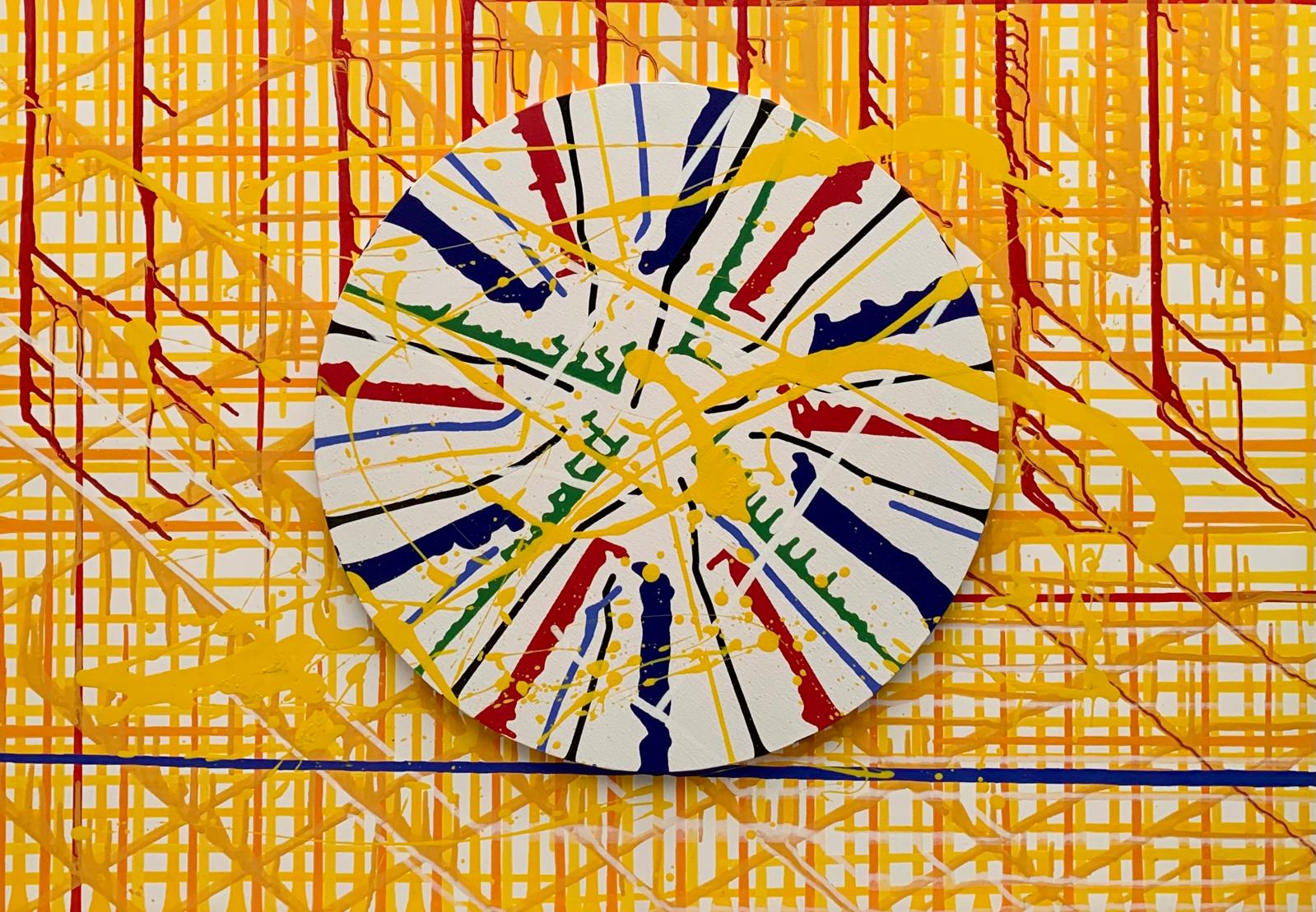 Abstraktes Wandbild mit Kreis