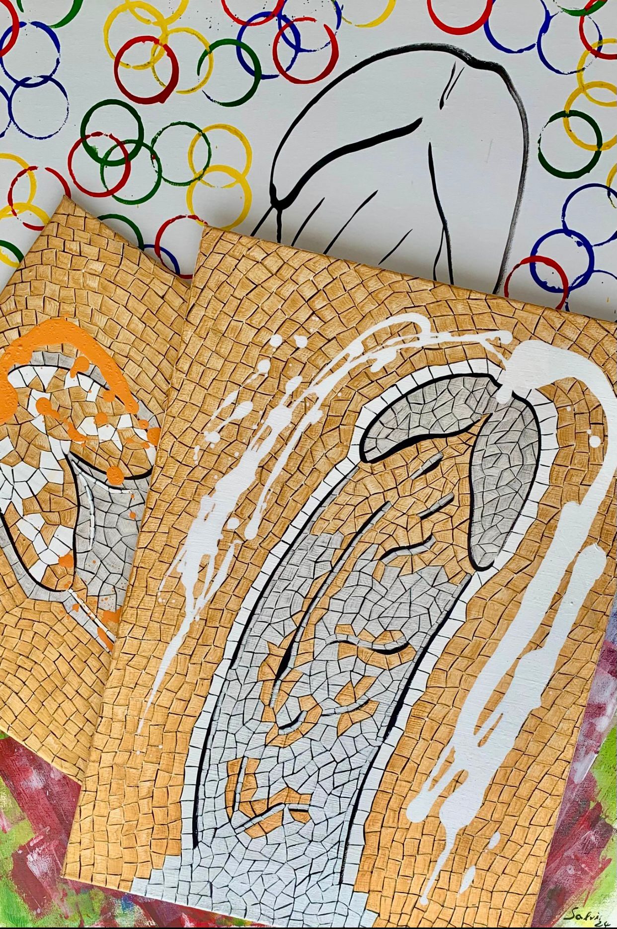 Mosaik Kunstwerk "Abstrakt"