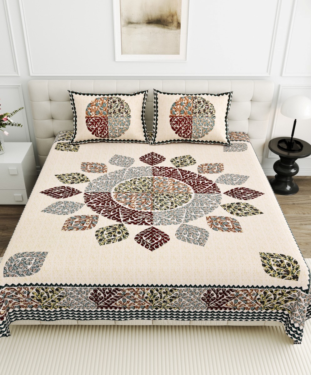 Jaipurio Gangaur Central Mandala Bedsheet (95x108)