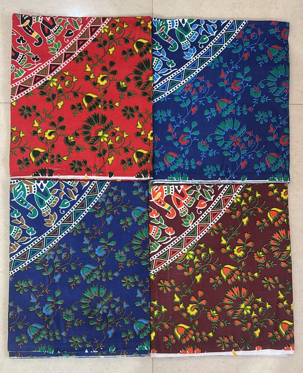 Booty Prints Sanganeri Elephant Mandala Medium Bed Bedsheet (70x100)