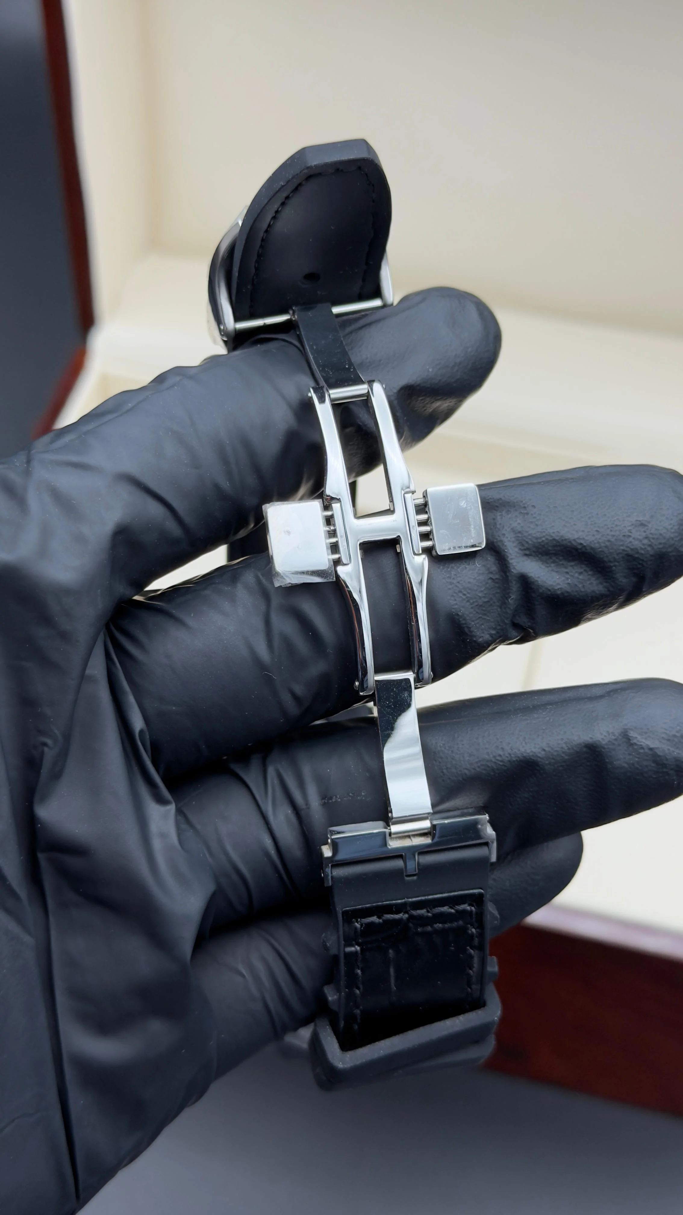 Vanguard Yachting Style Watch Black Arabic Dial Black Leather Strap