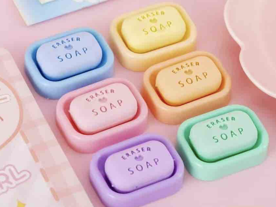 Colorful Soap-Shaped Eraser Set