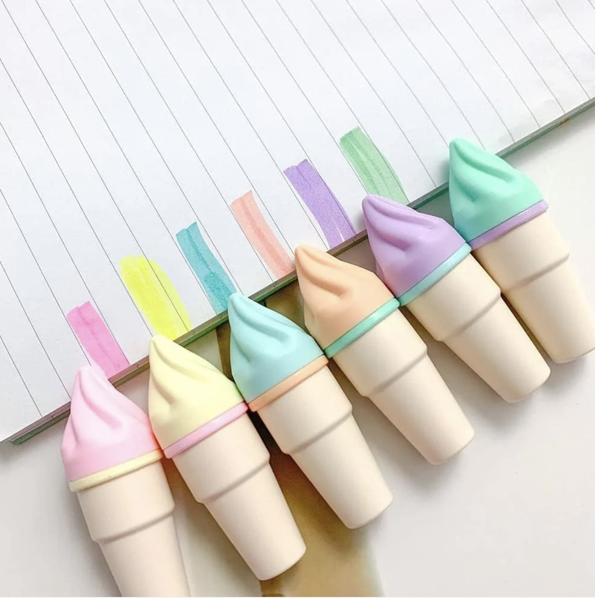 Ice Cream Cone Highlighter Set