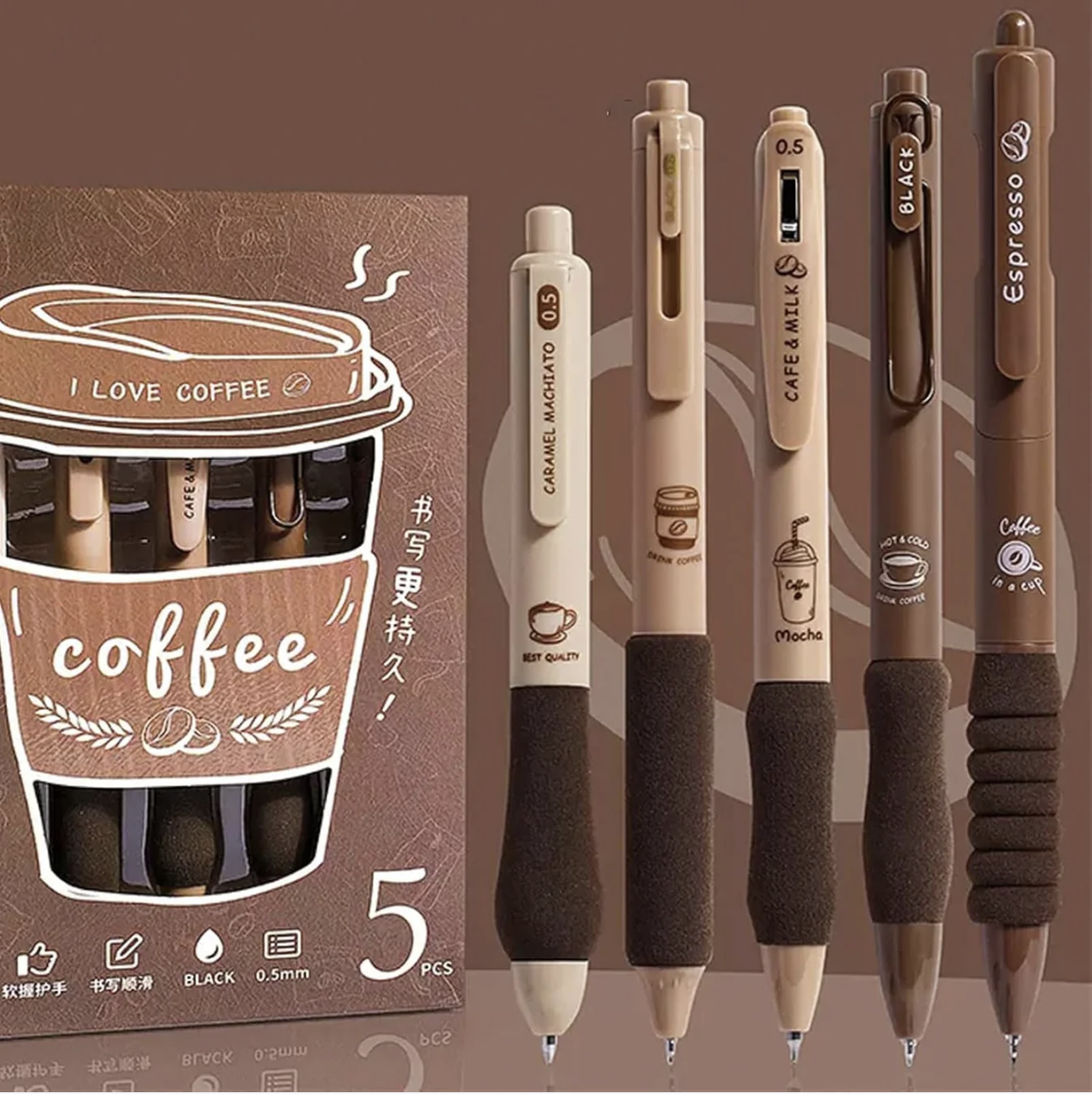 Coffee Theme Gel Pens Set