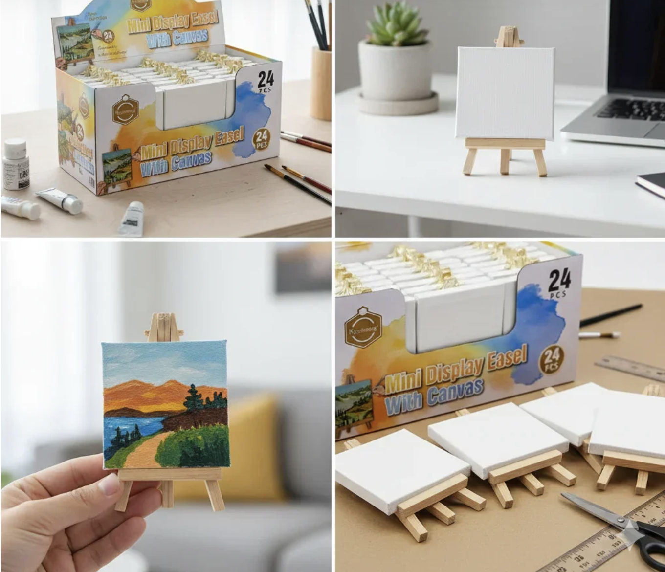 Mini Display Easel with Canvas Set