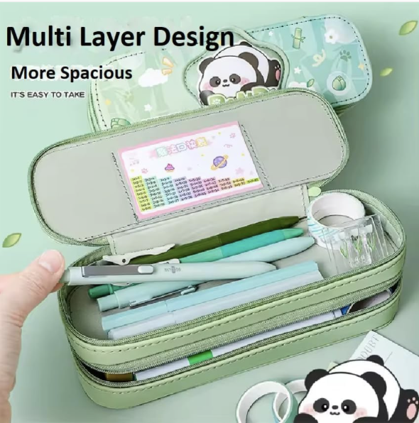 Panda Double Layer Pencil Case