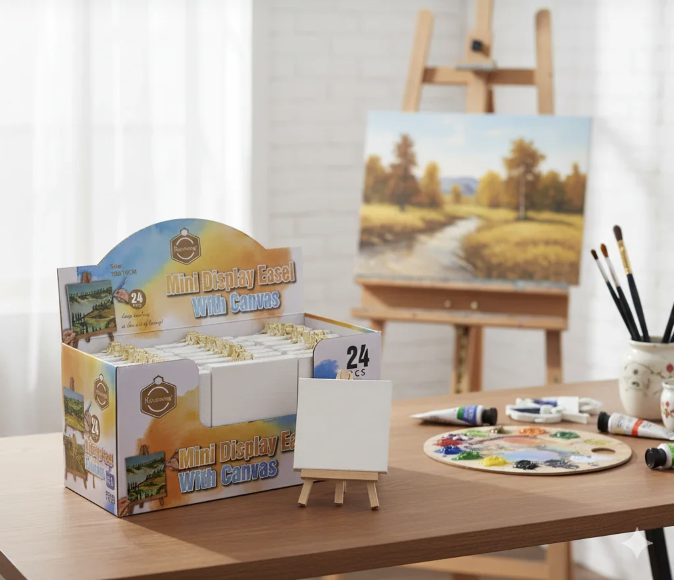 Mini Display Easel with Canvas Set