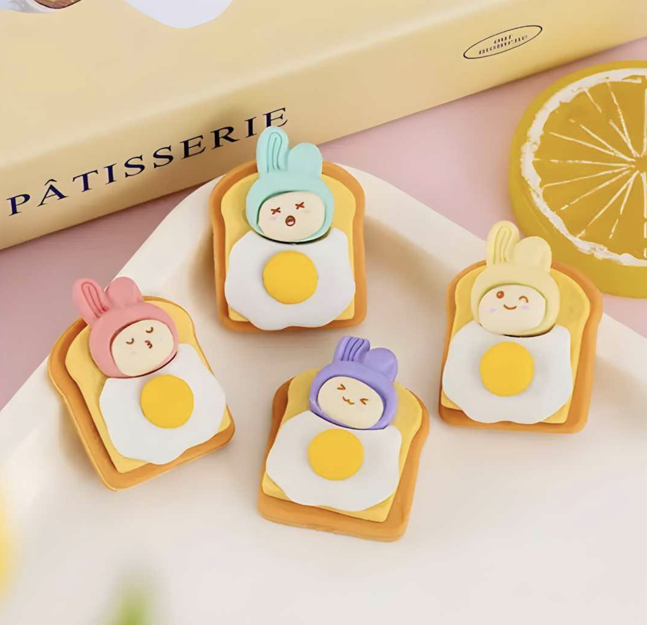 Cute Bread Omelet Erasers
