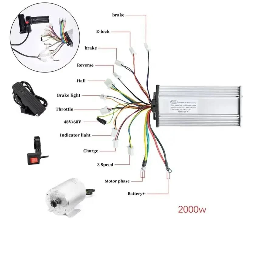 EBIKE Controller for BLDC MOTOR Controller 48V-72V 1000W/1200W for Electric scooter 
