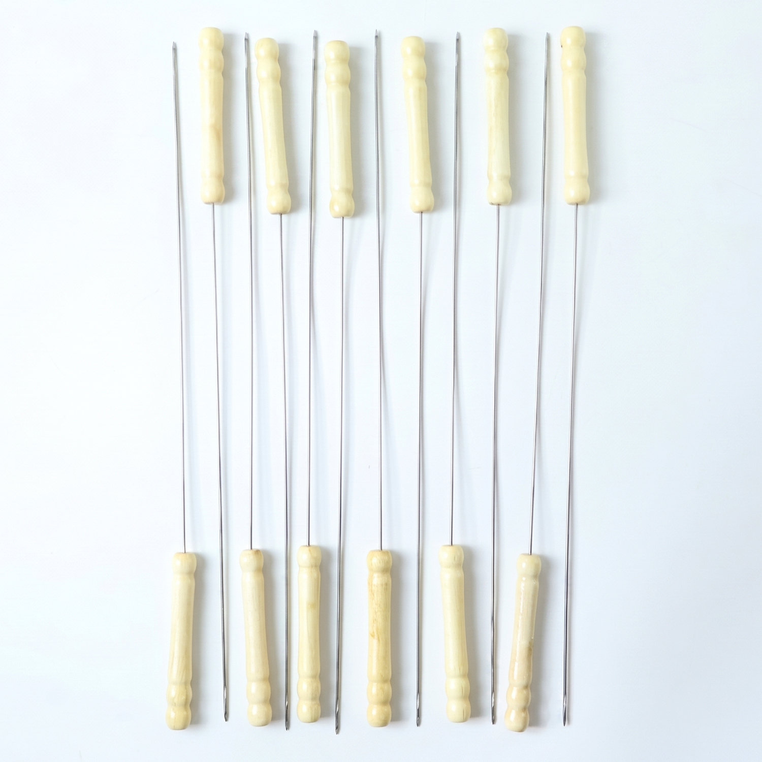 Stainless Steel Bbq Skewers with Wooden Handle 12 pcs