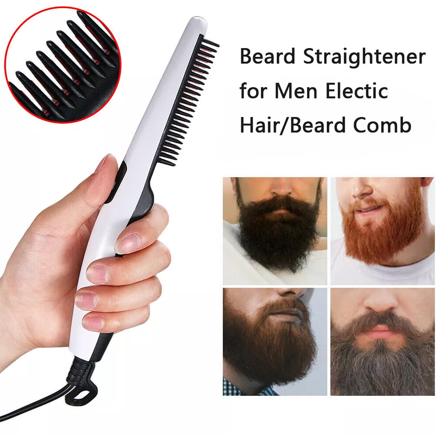 Electric Hair Straightening Comb Portable Straight Beard Comb