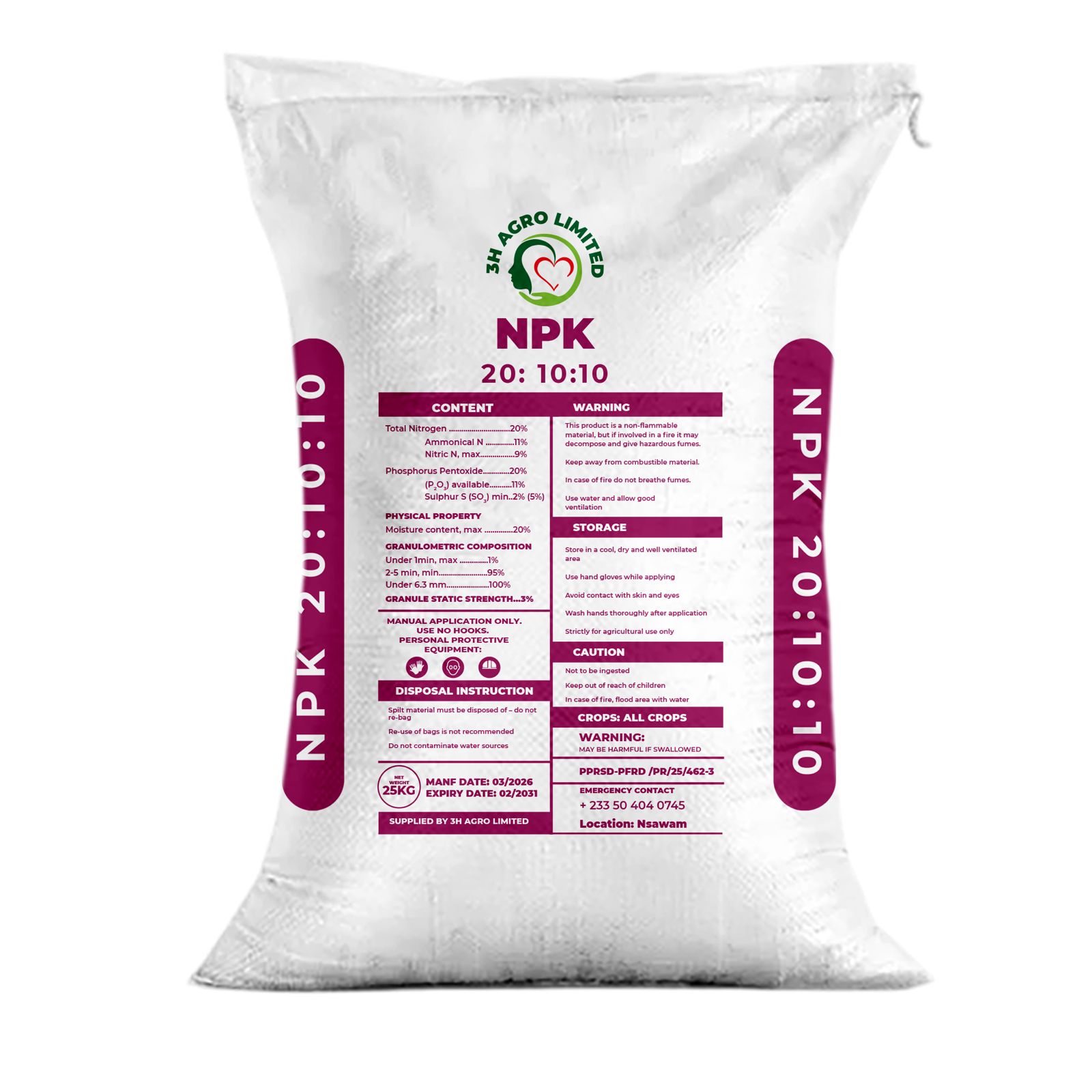NPK 20:10:10 Fertilizer 25kg