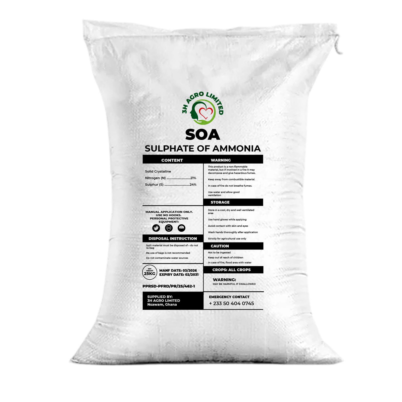 SOA - Sulphate of Ammonia (25KG)