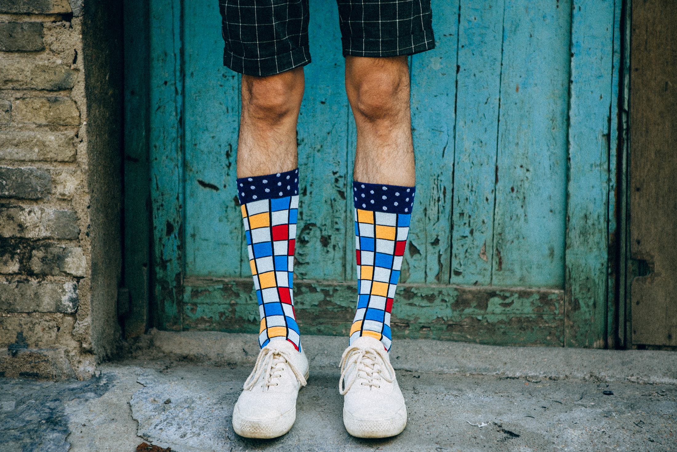 Colorful Geometric Knee-High Socks