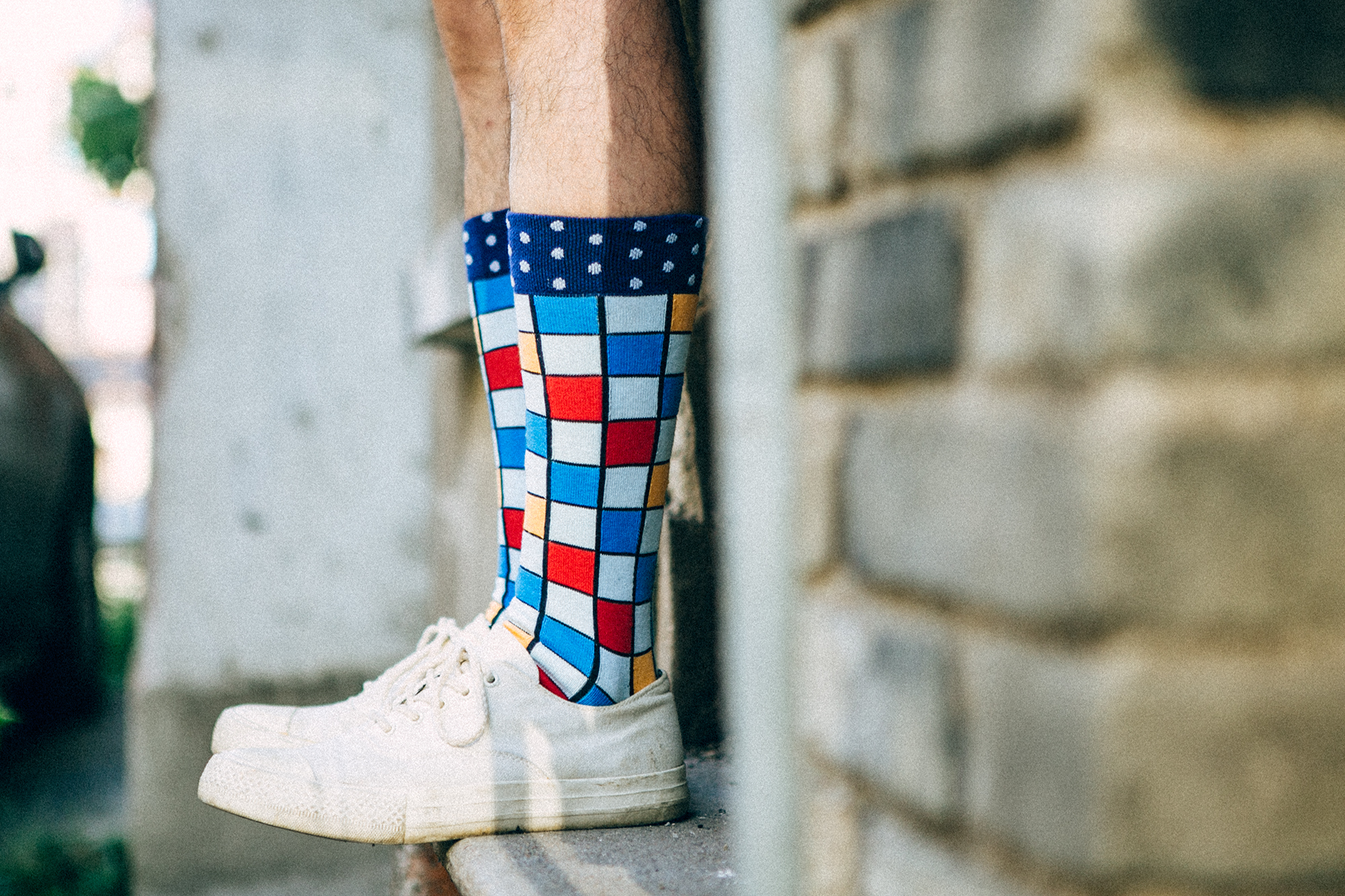 Colorful Geometric Knee-High Socks