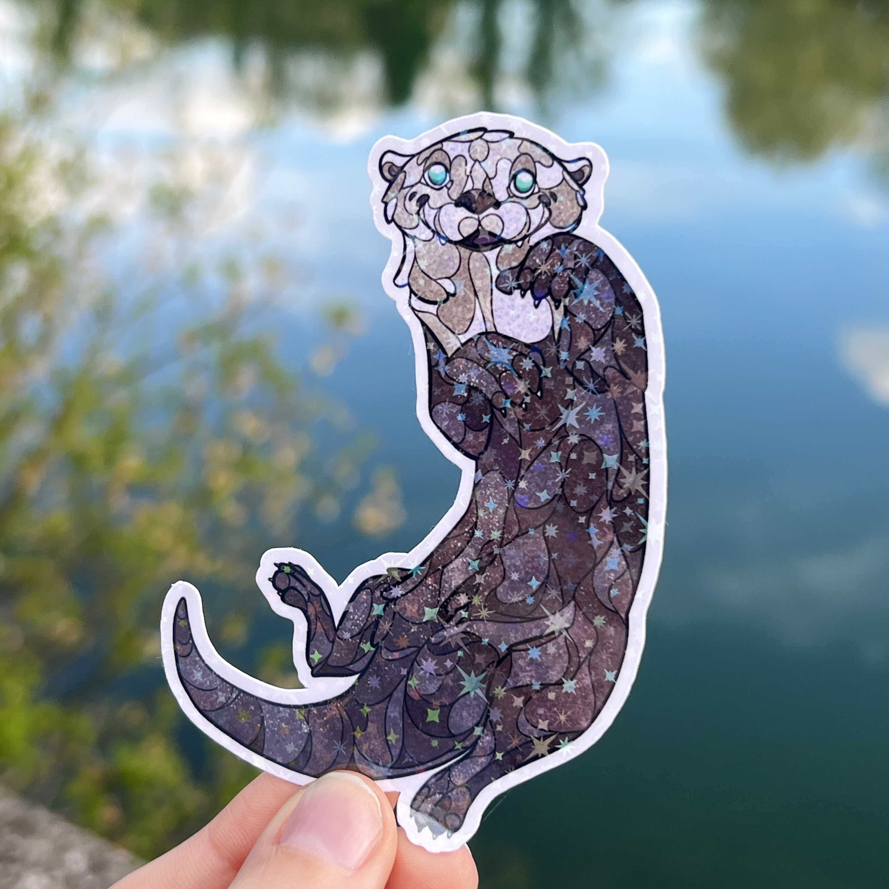 Autocollant - Loutre Vitrail
