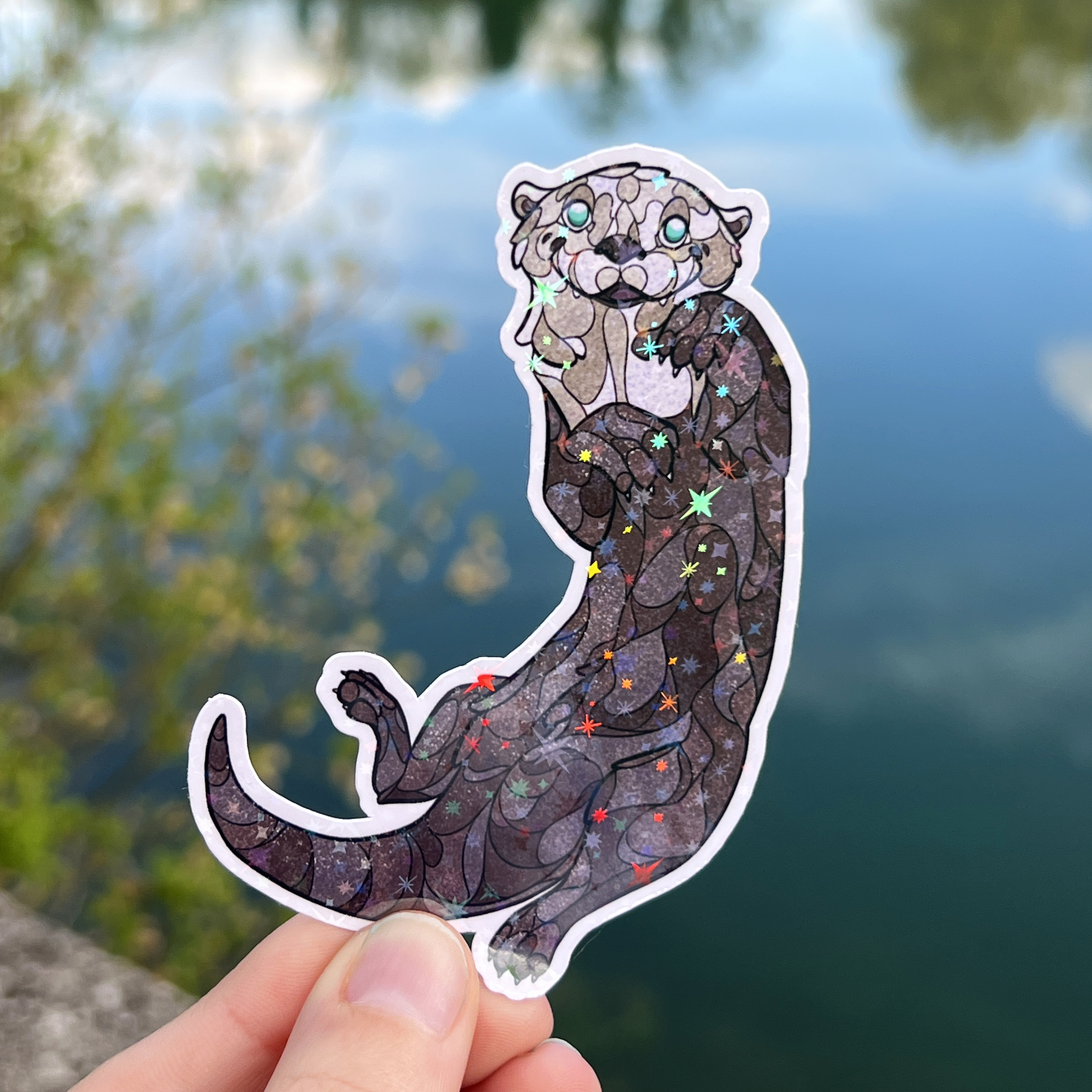 Autocollant - Loutre Vitrail