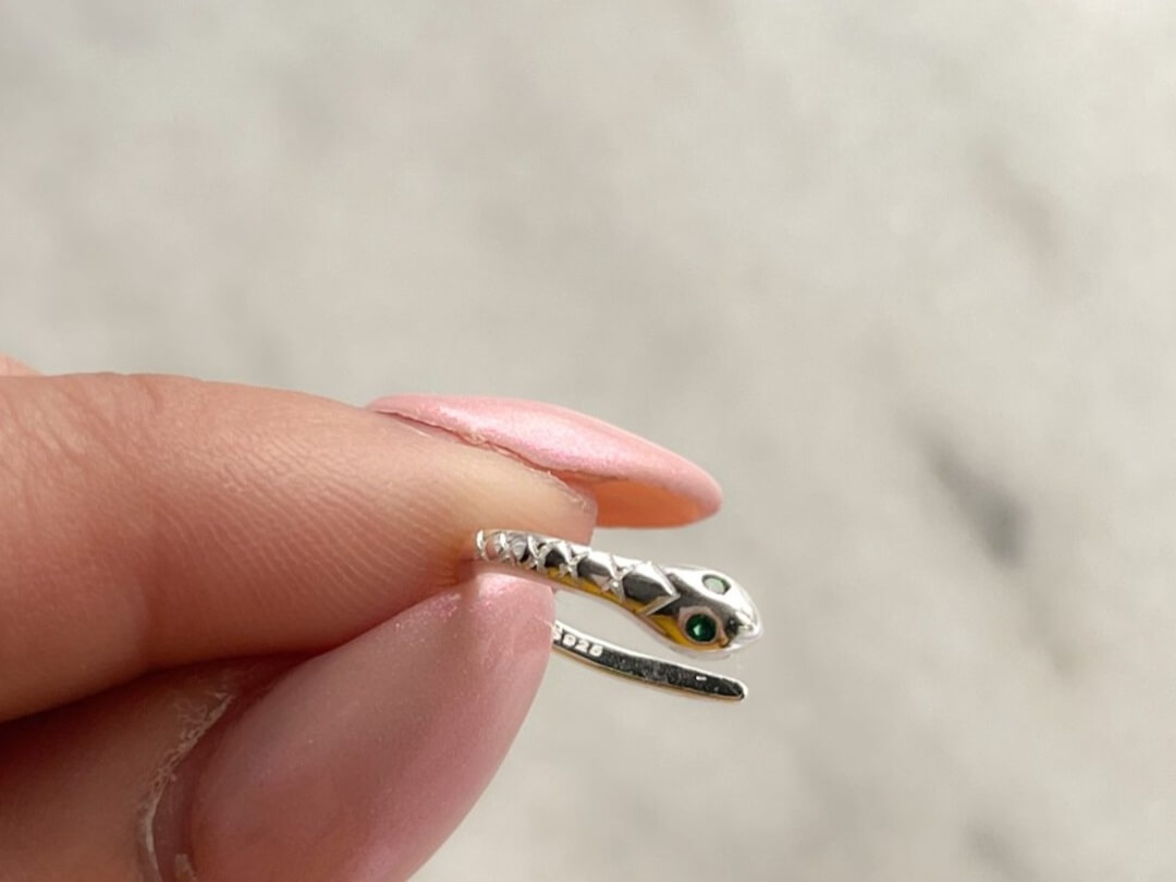 Silver Snake Ear Cuff