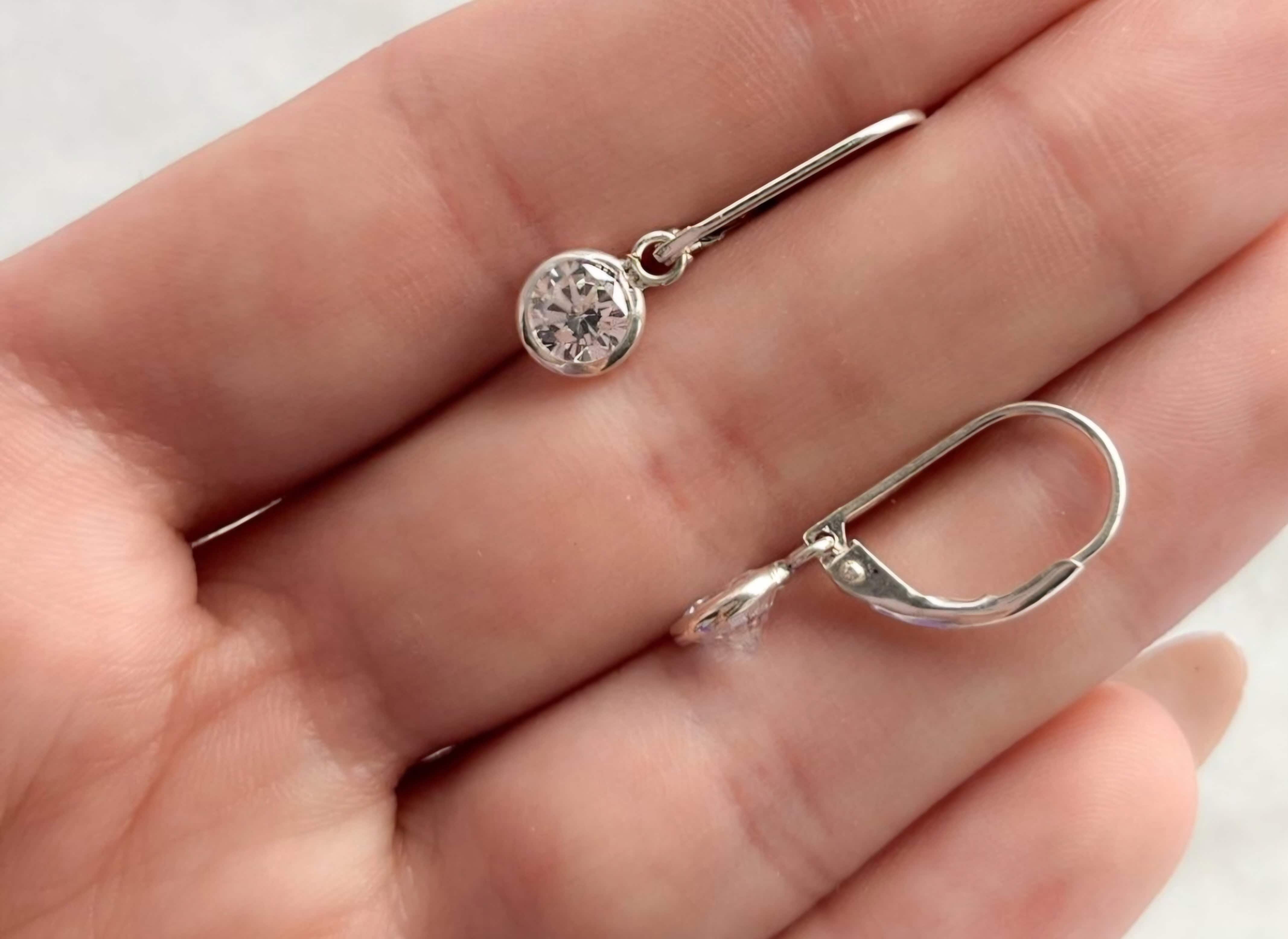 Silver Crystal Drop Earrings