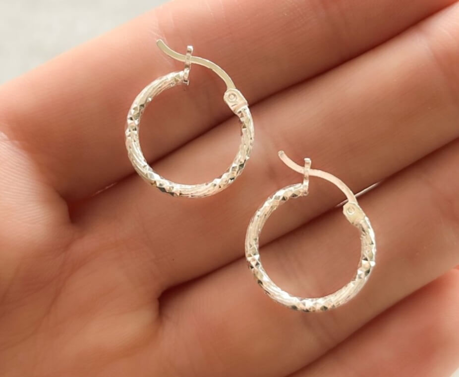  Silver Hoop Earrings