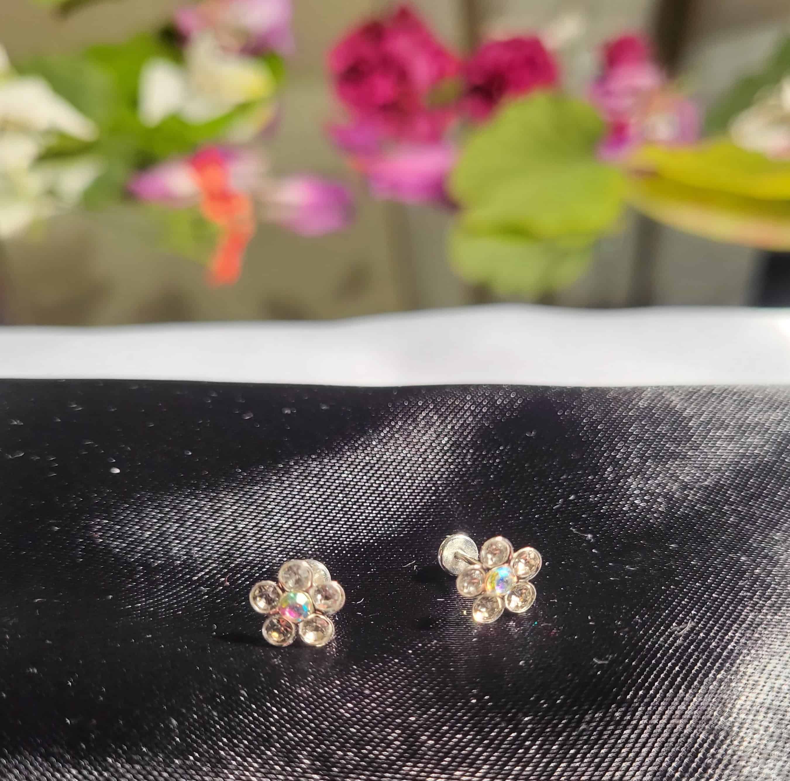 Crystal Flower Stud Earrings