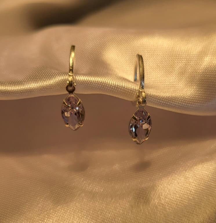 Clear Crystal Drop Huggies