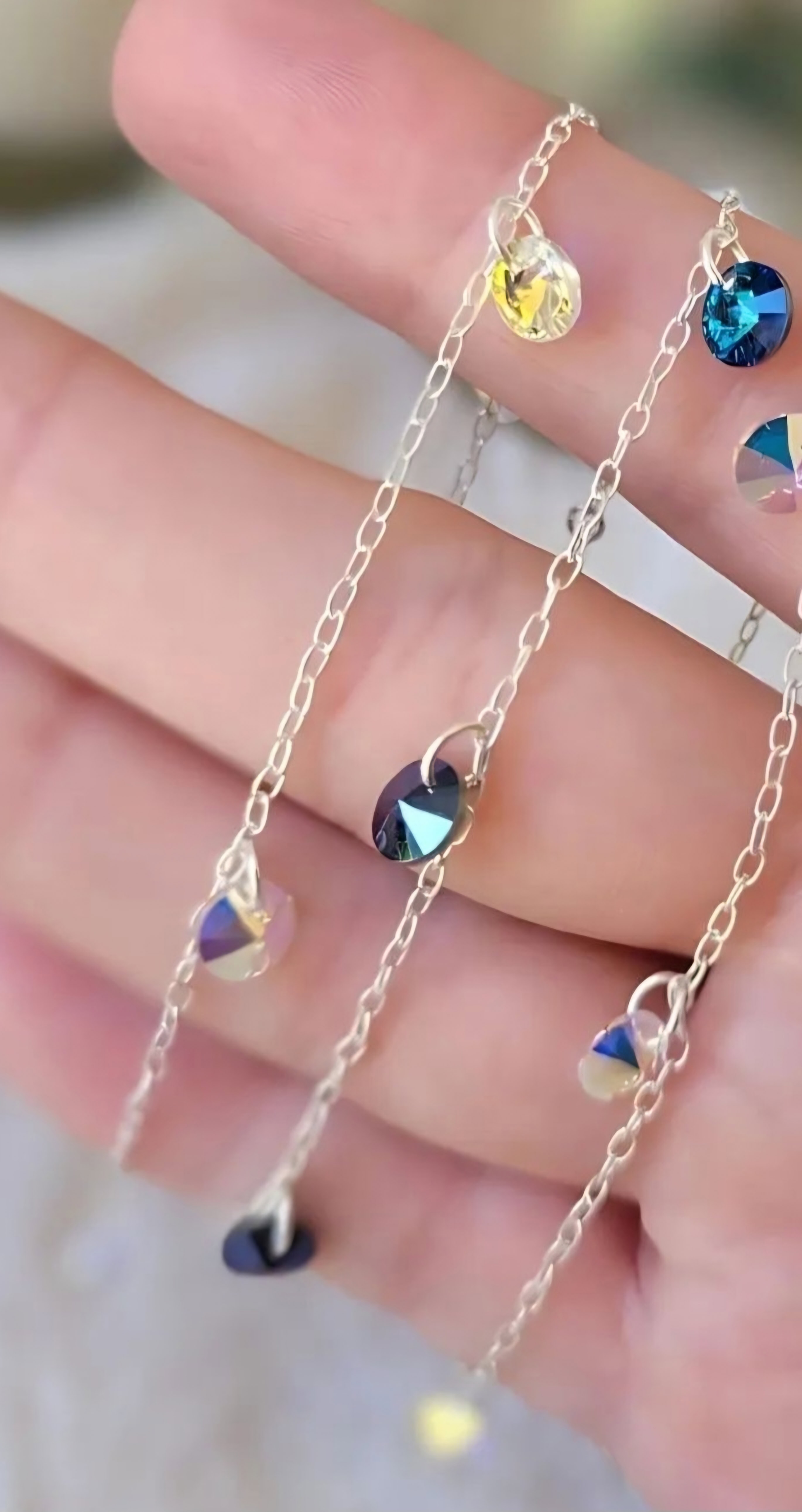 Crystal Charm Silver Bracelet