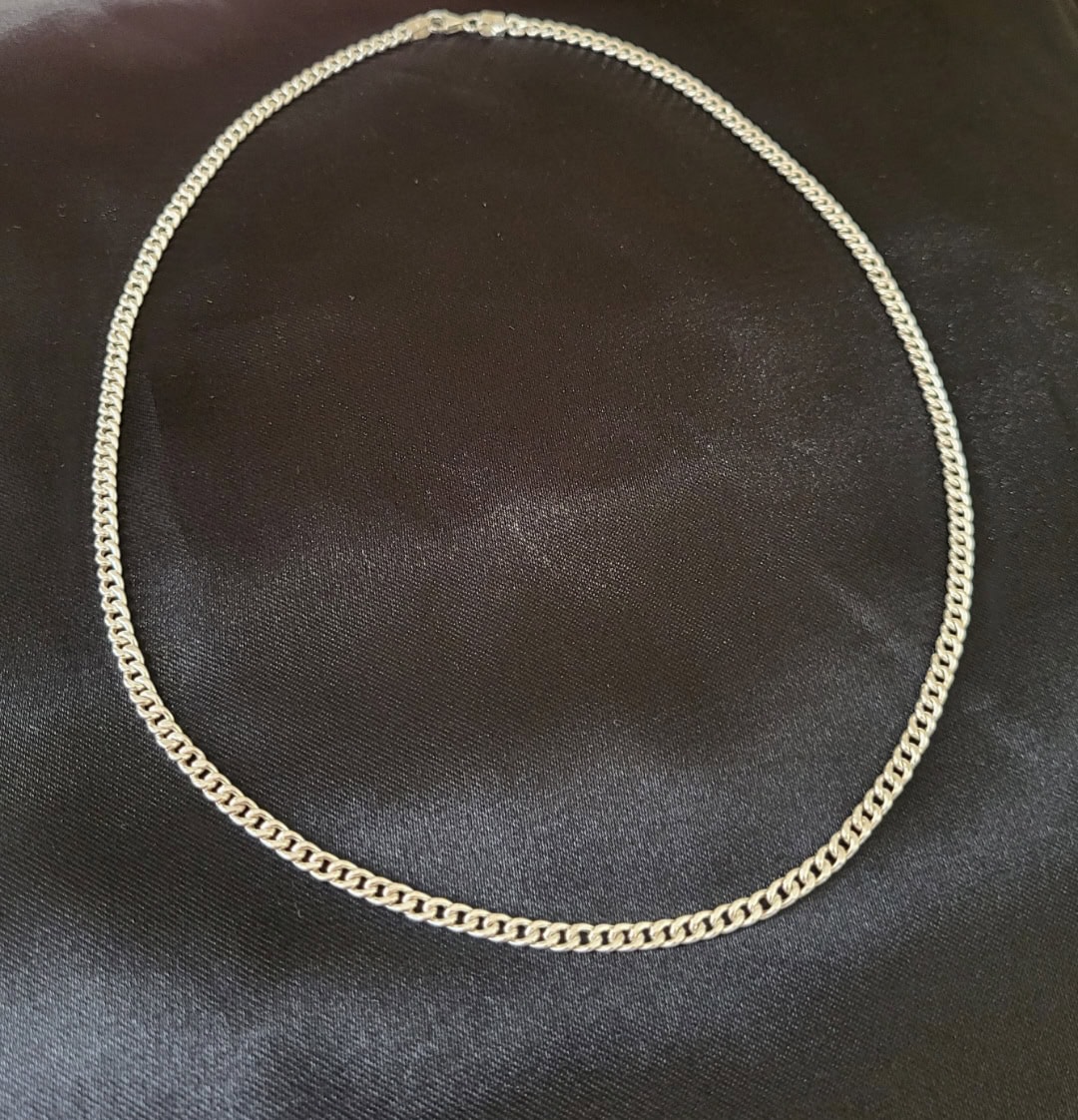 Silver Curb Chain Necklace