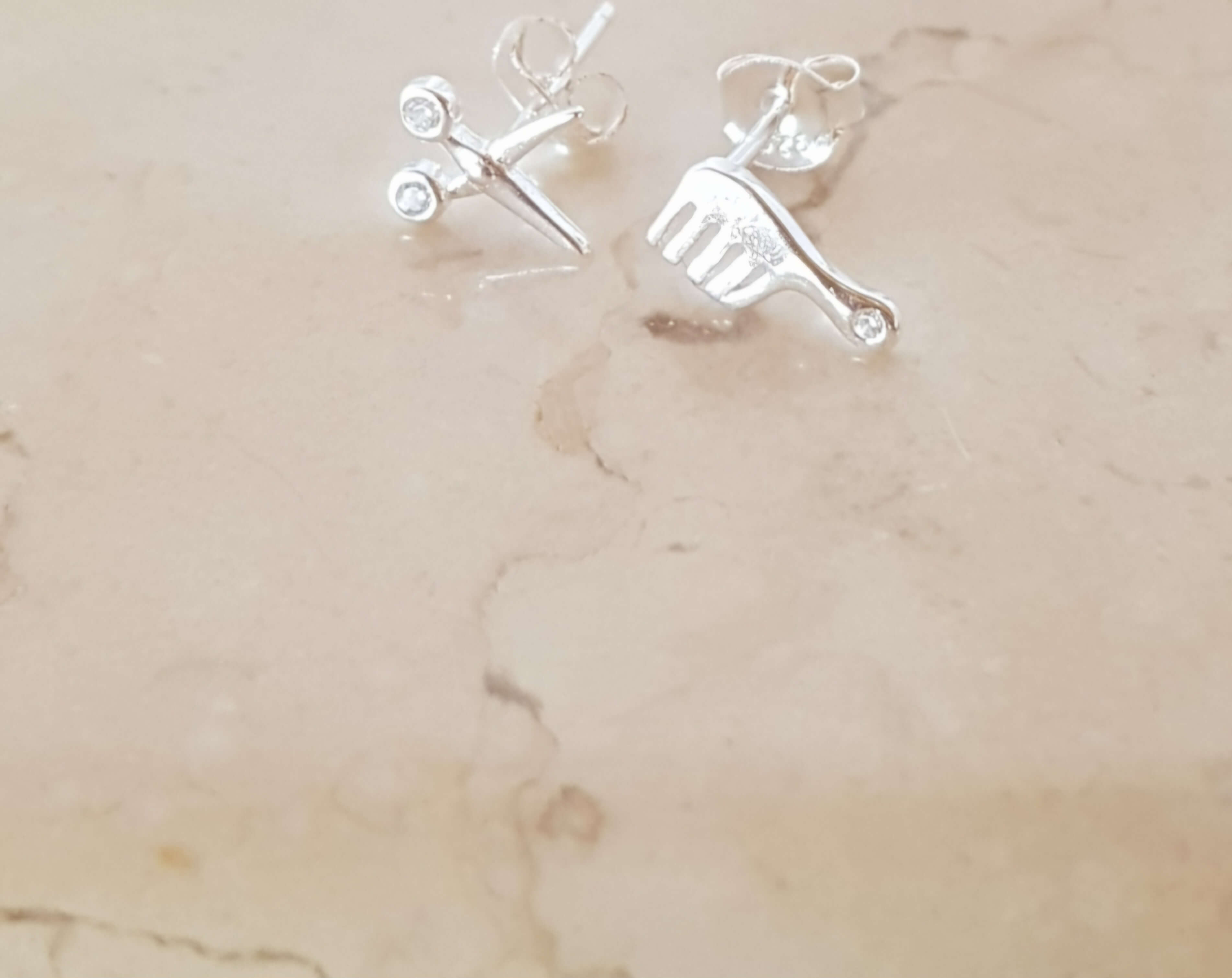 Sterling Silver Hair Stylist Earrings