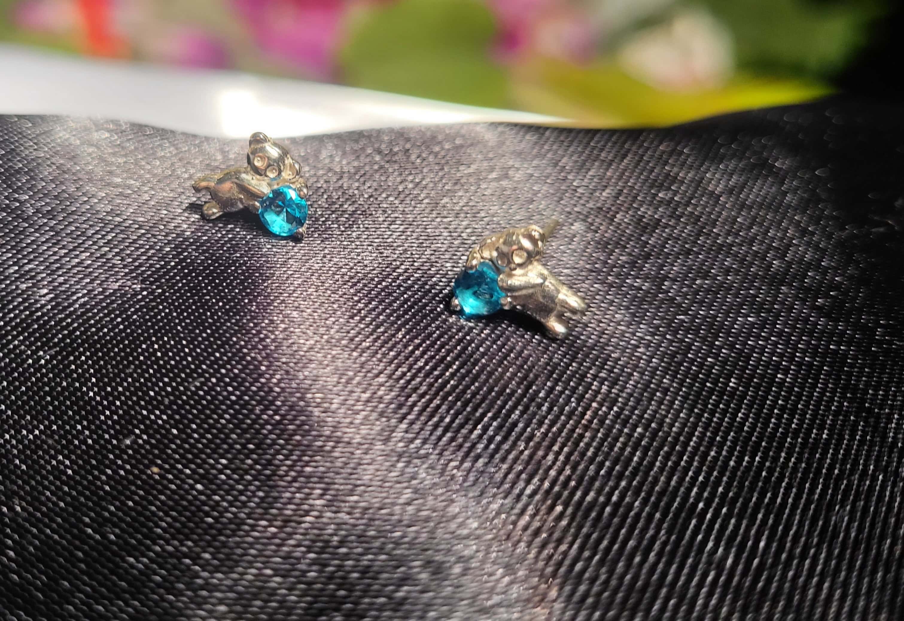 Blue Gemstone Stud Earrings